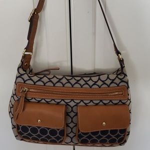 Nine West tan and blue Pocket book